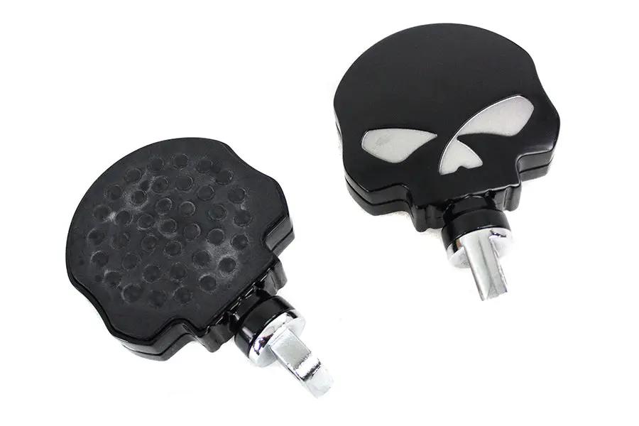 Skull Highway Footpeg Set Black for Motorcycles – Part Number 63364B by Brand by V-Twin