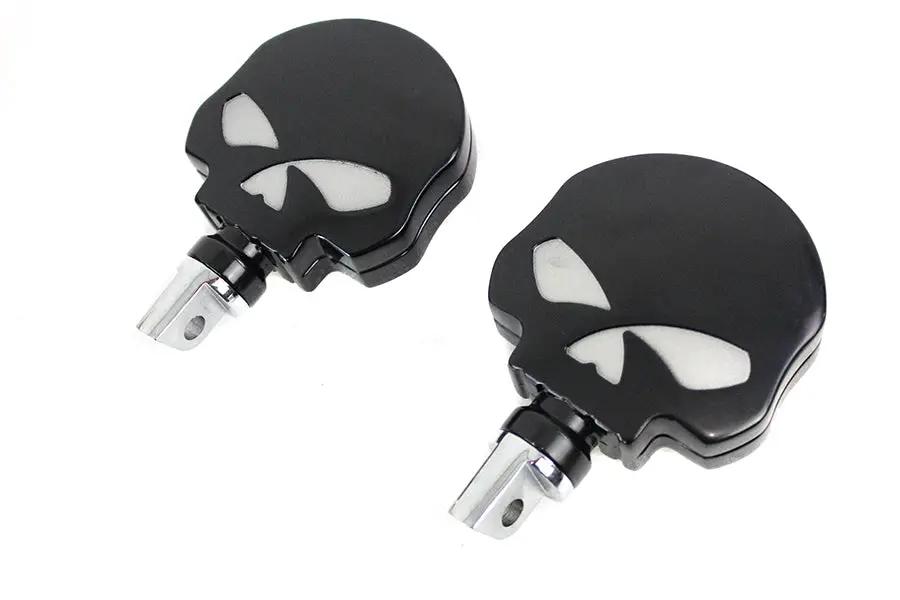 Skull Highway Footpeg Set Black for Motorcycles – Part Number 63364B by Brand by V-Twin
