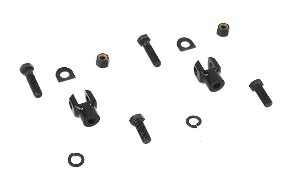 V-Twin Black Footpeg Yoke Set with 3/8 Inch-24 Thread for Harley Davidson Motorcycles by V-Twin