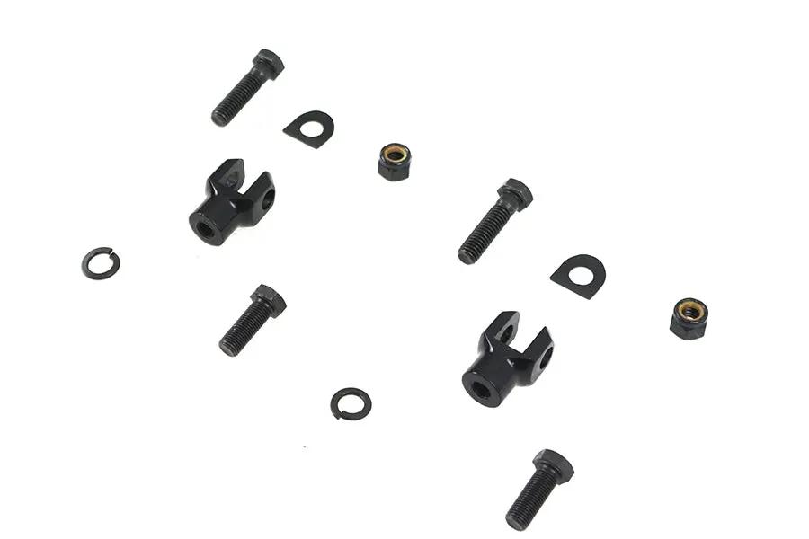 V-Twin Black Footpeg Yoke Set with 3/8 Inch-24 Thread for Harley Davidson Motorcycles by V-Twin