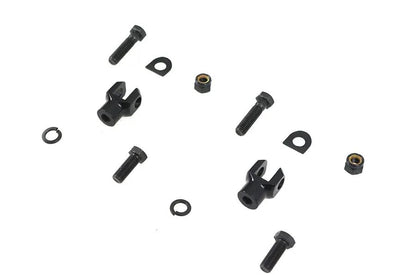 V-Twin Black Footpeg Yoke Set with 3/8 Inch-24 Thread for Harley Davidson Motorcycles by V-Twin