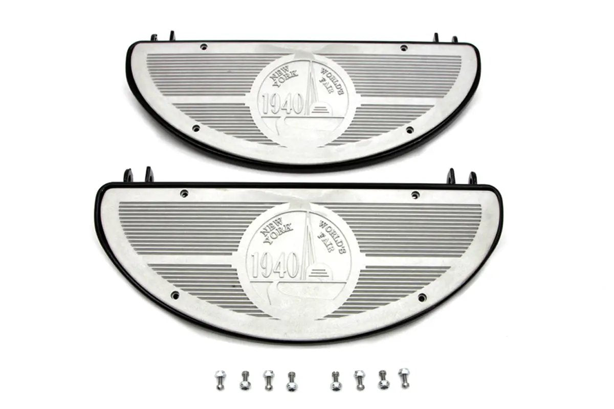 V-Twin Half Moon Footboard Set Black for Harley Davidson EL (1936-1945) by V-Twin