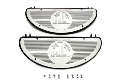 V-Twin Half Moon Footboard Set Black for Harley Davidson EL (1936-1945) by V-Twin
