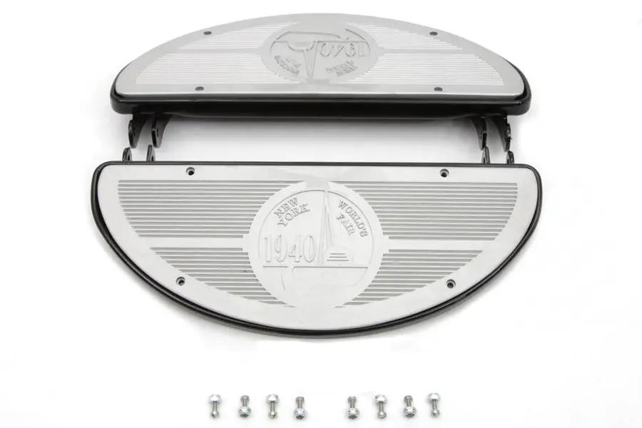 V-Twin Half Moon Footboard Set Black for Harley Davidson EL (1936-1945) by V-Twin