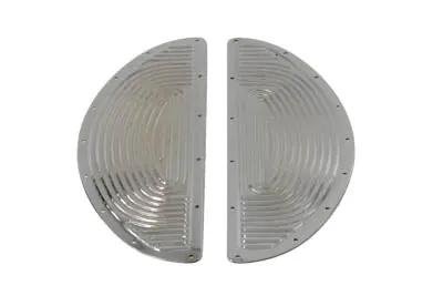 V-Twin Chrome Half Moon Footboard Mat Set for Harley Davidson FL Models – Part 126A by V-Twin