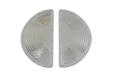 V-Twin Chrome Half Moon Footboard Mat Set for Harley Davidson FL Models – Part 126A by V-Twin