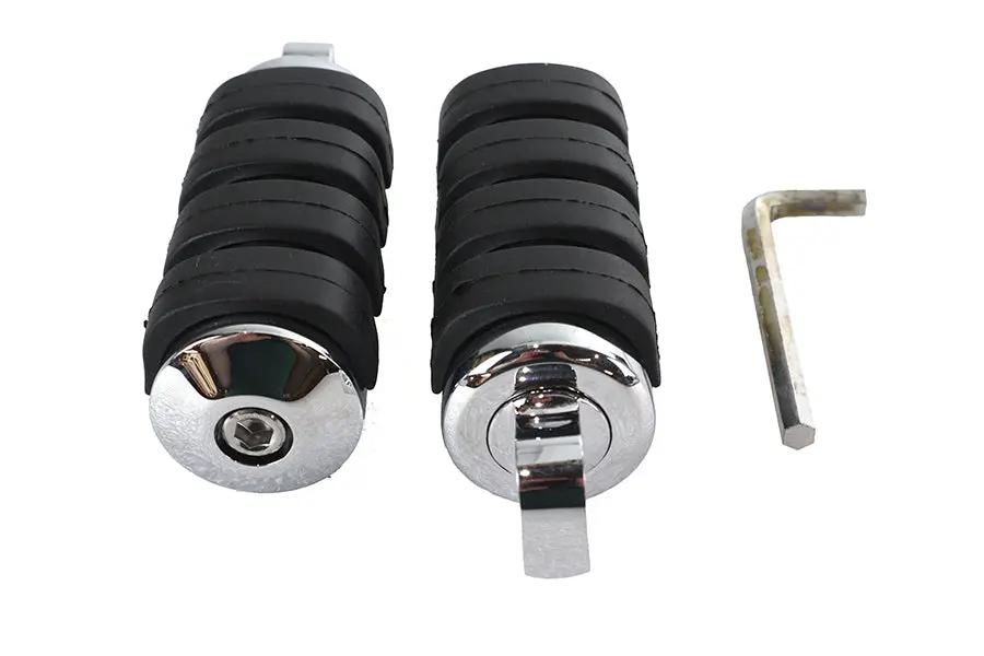 Wyatt Gatling Large Cats Paw Driver Footpeg Set - Chrome with Rubber Inserts for Harley-Davidson Motorcycles by Wyatt Gatling
