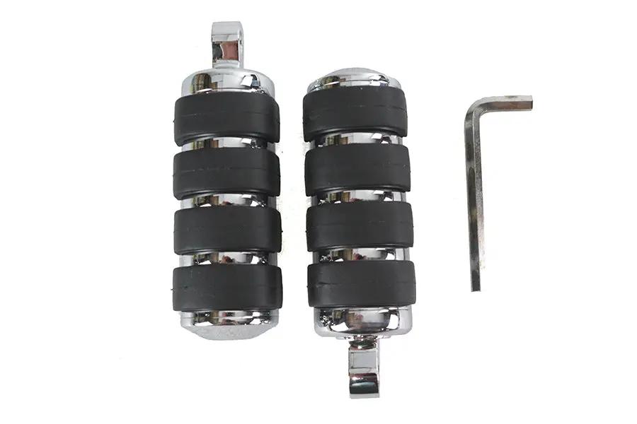 Wyatt Gatling Large Cats Paw Driver Footpeg Set - Chrome with Rubber Inserts for Harley-Davidson Motorcycles by Wyatt Gatling