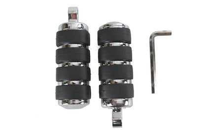 Wyatt Gatling Large Cats Paw Driver Footpeg Set - Chrome with Rubber Inserts for Harley-Davidson Motorcycles by Wyatt Gatling