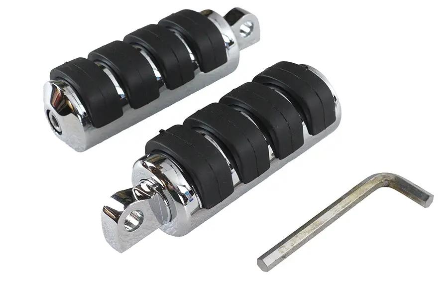 Wyatt Gatling Large Cats Paw Driver Footpeg Set - Chrome with Rubber Inserts for Harley-Davidson Motorcycles by Wyatt Gatling