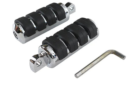 Wyatt Gatling Large Cats Paw Driver Footpeg Set - Chrome with Rubber Inserts for Harley-Davidson Motorcycles by Wyatt Gatling