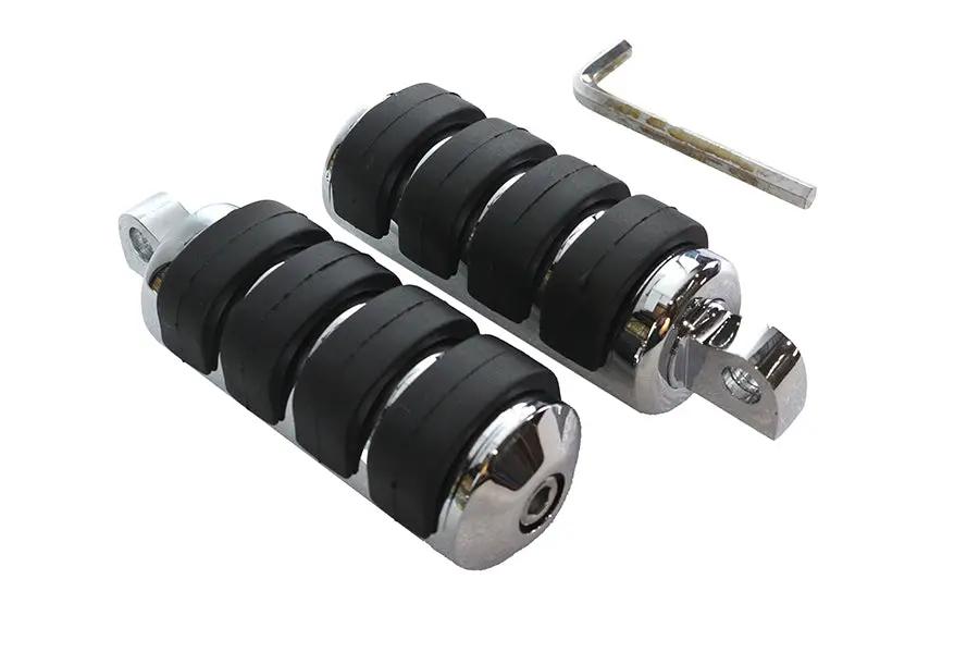 Wyatt Gatling Large Cats Paw Driver Footpeg Set - Chrome with Rubber Inserts for Harley-Davidson Motorcycles by Wyatt Gatling