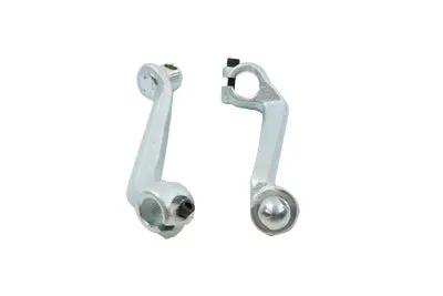 V-Twin Driver Footpeg Support Bar Set - Splined Type with Zinc Finish for Harley XL Models by V-Twin