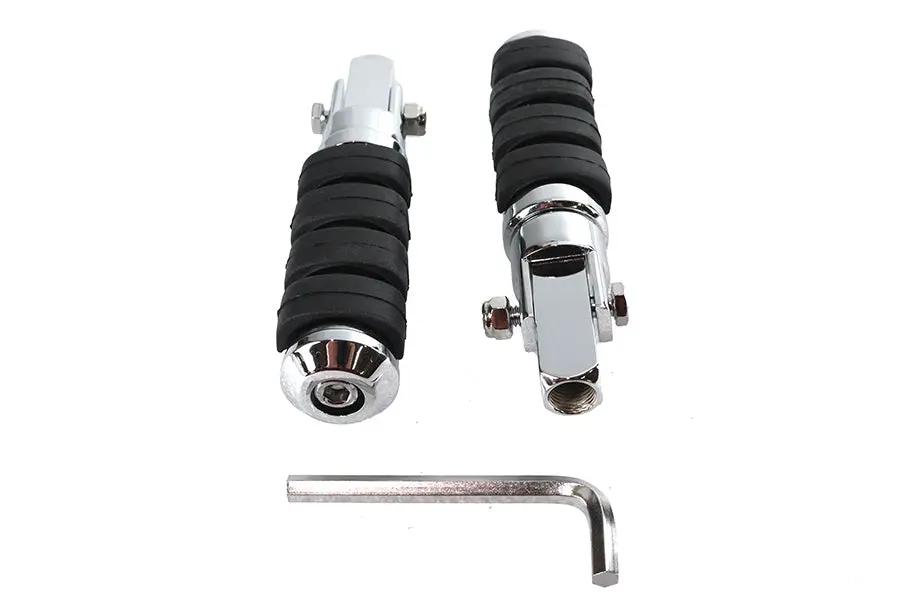 Wyatt Gatling Cats Paw Footpeg Set Chrome - Stud Mount with Soft Rubber Pads by Wyatt Gatling