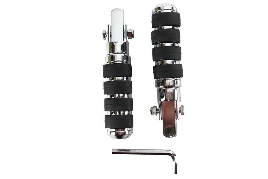 Wyatt Gatling Cats Paw Footpeg Set Chrome - Stud Mount with Soft Rubber Pads by Wyatt Gatling