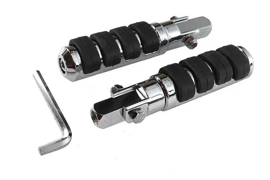 Wyatt Gatling Cats Paw Footpeg Set Chrome - Stud Mount with Soft Rubber Pads by Wyatt Gatling