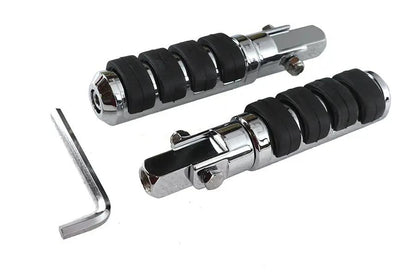 Wyatt Gatling Cats Paw Footpeg Set Chrome - Stud Mount with Soft Rubber Pads by Wyatt Gatling