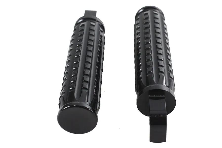 Wyatt Gatling 78070B Black Grained Style Footpeg Set for Harley Davidson Softail Models by Wyatt Gatling