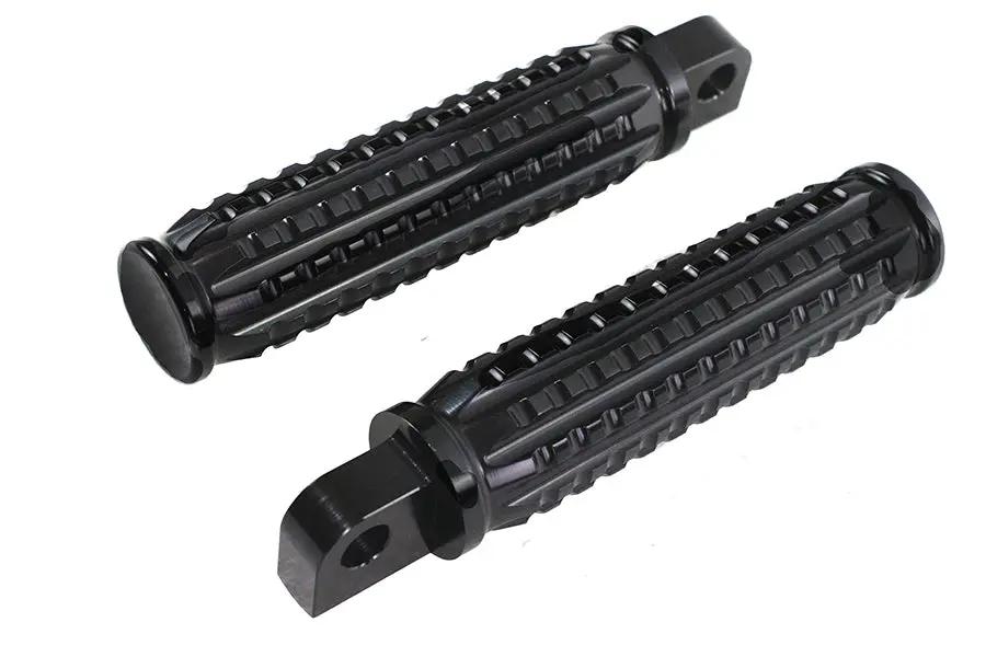 Wyatt Gatling 78070B Black Grained Style Footpeg Set for Harley Davidson Softail Models by Wyatt Gatling