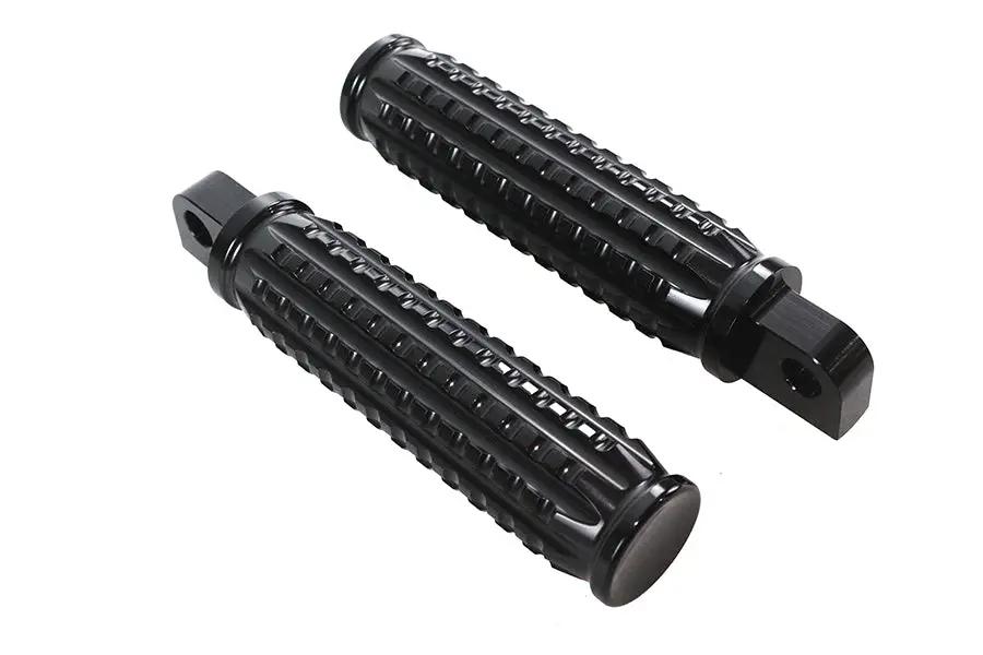 Wyatt Gatling 78070B Black Grained Style Footpeg Set for Harley Davidson Softail Models by Wyatt Gatling