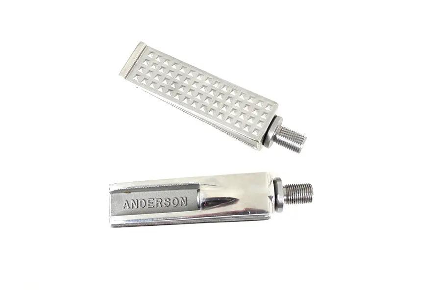 V-Twin Anderson Footpeg Set Stainless Steel with 1/2 x 20 Stud for Harley Davidson and Custom Motorcycles by V-Twin
