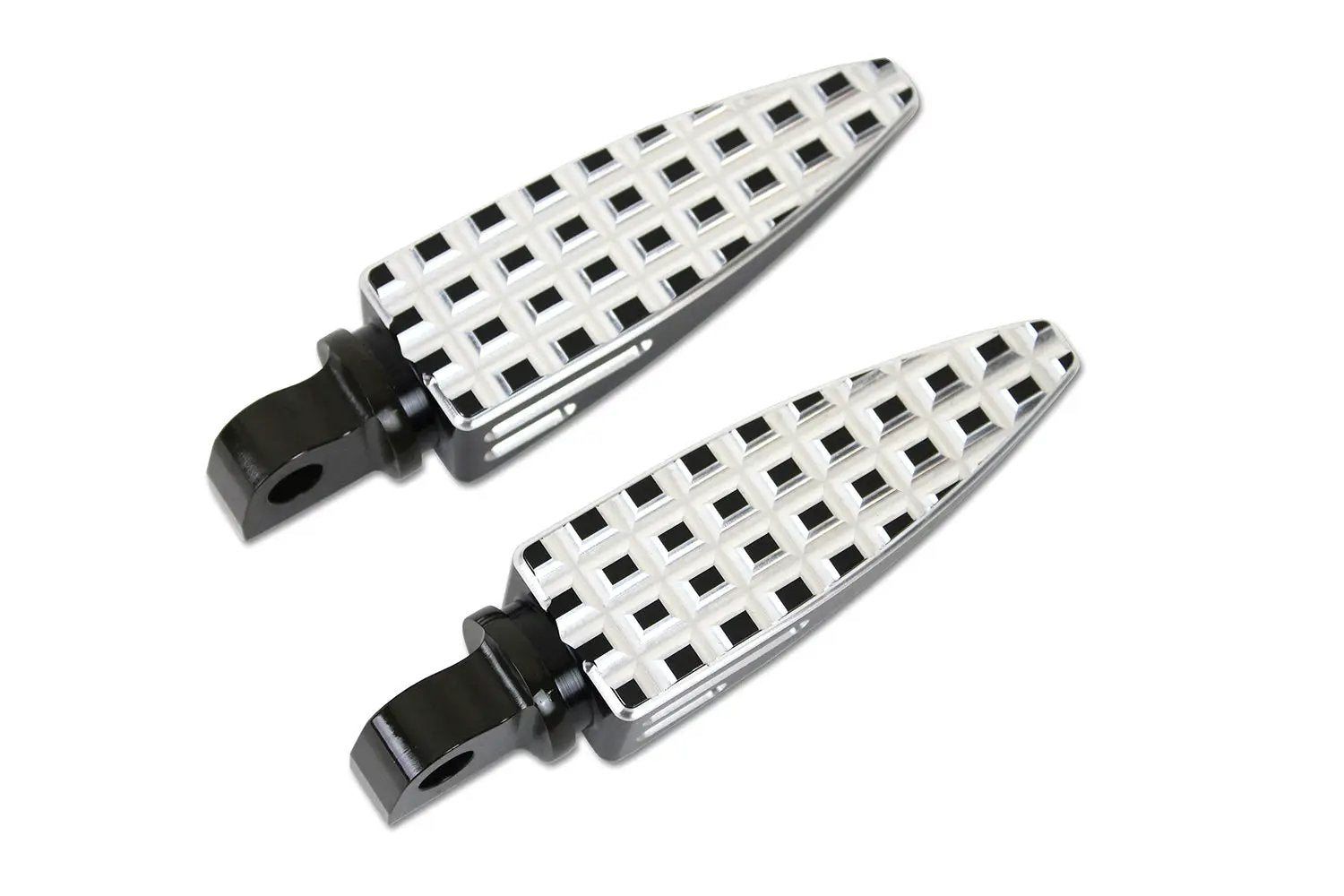 Wyatt Gatling Black Adjustable Footpeg Set with Silver Highlights for Female Peg Yokes - Part 78185B by Wyatt Gatling