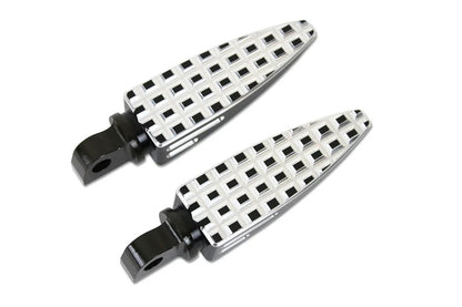 Wyatt Gatling Black Adjustable Footpeg Set with Silver Highlights for Female Peg Yokes - Part 78185B by Wyatt Gatling