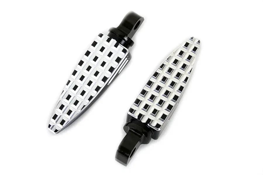 Wyatt Gatling Black Adjustable Footpeg Set with Silver Highlights for Female Peg Yokes - Part 78185B by Wyatt Gatling