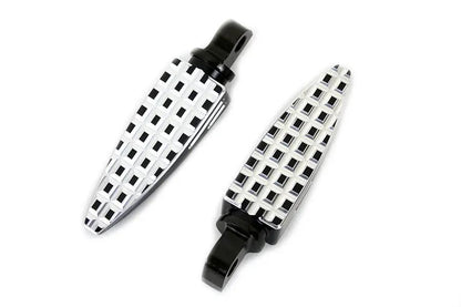 Wyatt Gatling Black Adjustable Footpeg Set with Silver Highlights for Female Peg Yokes - Part 78185B by Wyatt Gatling