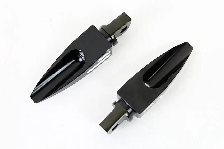 Wyatt Gatling Black Adjustable Footpeg Set with Silver Highlights for Female Peg Yokes - Part 78185B by Wyatt Gatling