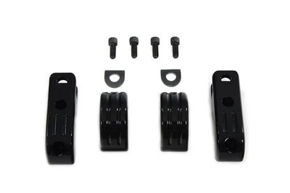 V-Twin Black Engine Bar Footpeg Mount - CNC Machined Billet Aluminum for Harley Davidson and Custom Motorcycles by V-Twin
