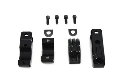 V-Twin Black Engine Bar Footpeg Mount - CNC Machined Billet Aluminum for Harley Davidson and Custom Motorcycles by V-Twin