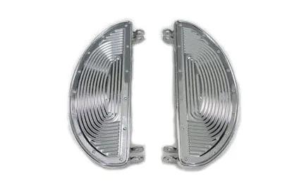 V-Twin Replica Driver Footboard Set with Inserts for Harley Davidson FL Models by V-Twin