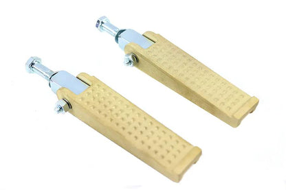 V-Twin Anderson Chopper Style Brass Footpeg Set - Classic Sand Cast Finish with Mounting Blocks by V-Twin