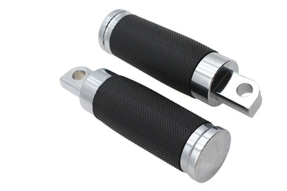 V-Twin Caliber Footpeg Set Chrome – Male Mount Motorcycle Footpegs by V-Twin