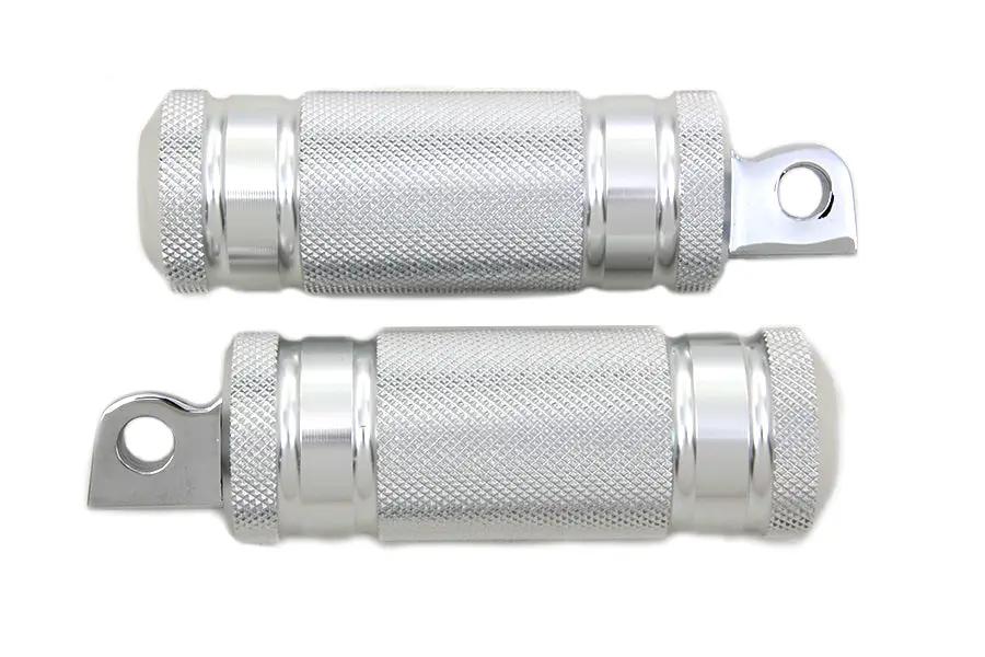 Wyatt Gatling Silver Knurled Four Grooved Footpeg Set - Set of Two by Wyatt Gatling