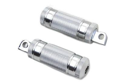 Wyatt Gatling Silver Knurled Four Grooved Footpeg Set - Set of Two by Wyatt Gatling