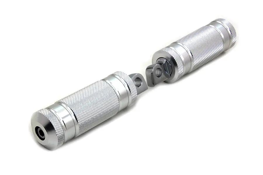 Wyatt Gatling Silver Knurled Four Grooved Footpeg Set - Set of Two by Wyatt Gatling