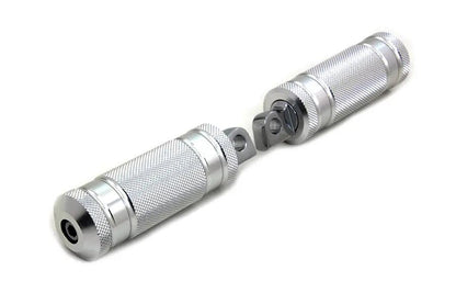 Wyatt Gatling Silver Knurled Four Grooved Footpeg Set - Set of Two by Wyatt Gatling