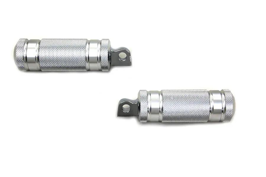 Wyatt Gatling Silver Knurled Four Grooved Footpeg Set - Set of Two by Wyatt Gatling