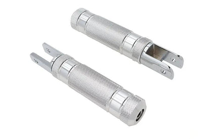 Wyatt Gatling Silver Knurled Four Grooved Footpeg Set with 5/16 inch x 1/8 inch Thread Size by Wyatt Gatling