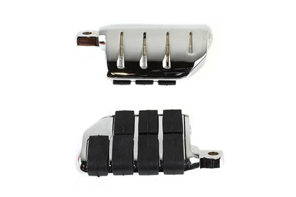 Wyatt Gatling Chrome Double Wide Lions Paw Footpeg Set - Fits Harley Davidson Softail Models by Wyatt Gatling