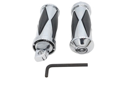 Ultima Diamond Driver Footpeg Set Chrome - Interchangeable Large Male Ends by Ultima