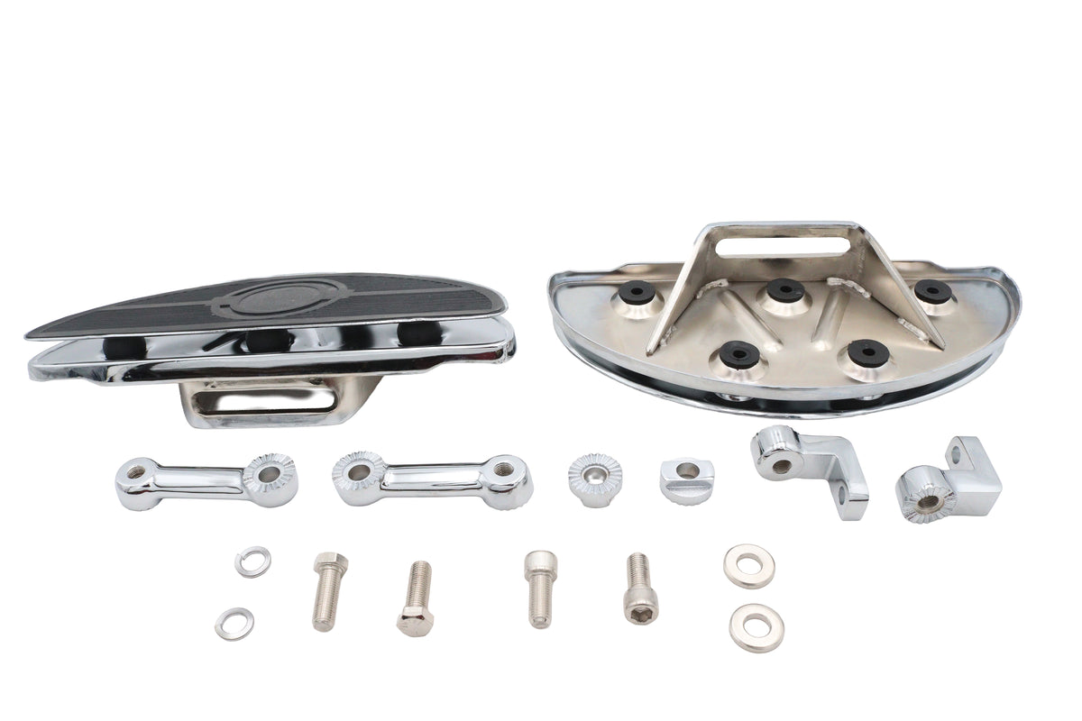 Ultima 123-18 Chrome D-Shaped Anti-Vibration Driver Footboard Set