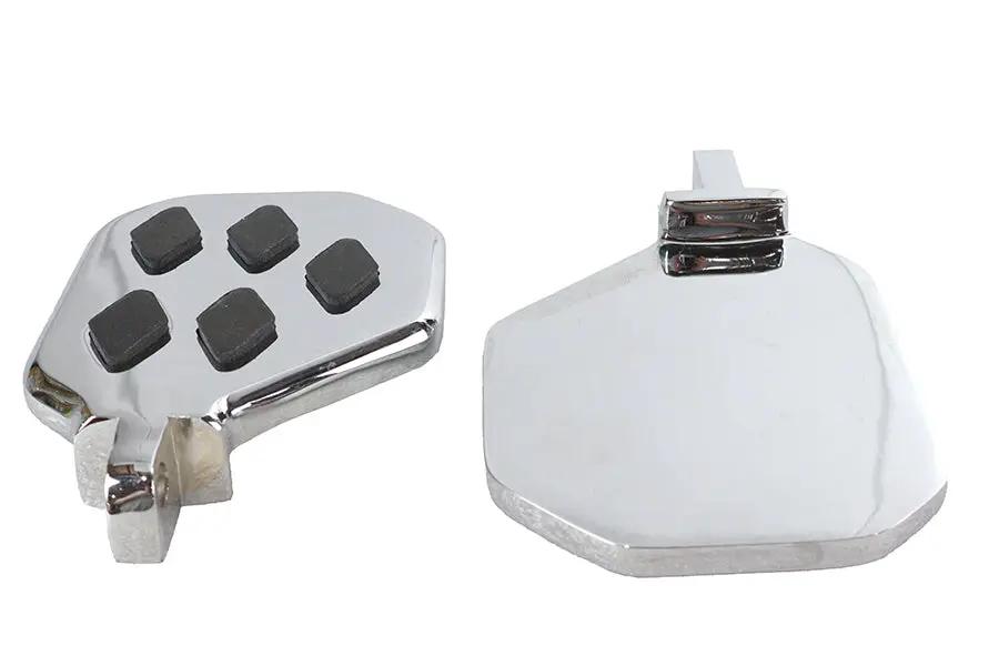V-Twin Factory Sample Chrome Mini Footboard Set with Diamond Design by V-Twin