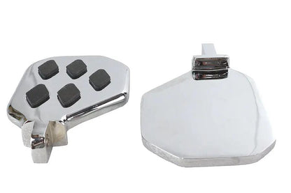 V-Twin Factory Sample Chrome Mini Footboard Set with Diamond Design by V-Twin