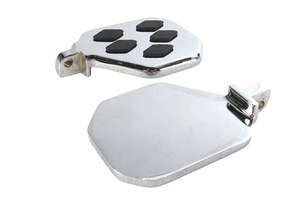 V-Twin Factory Sample Chrome Mini Footboard Set with Diamond Design by V-Twin