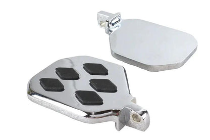 V-Twin Factory Sample Chrome Mini Footboard Set with Diamond Design by V-Twin