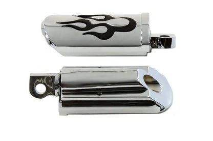 Wyatt Gatling Flame Style Adjustable Footpeg Set Chrome Part 17-0/6481EMP by Wyatt Gatling