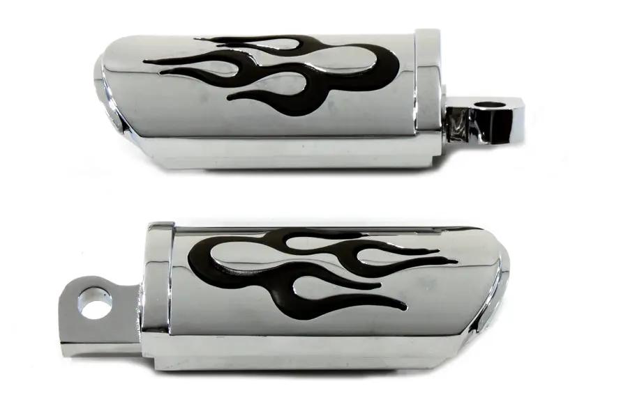 Wyatt Gatling Flame Style Adjustable Footpeg Set Chrome Part 17-0/6481EMP by Wyatt Gatling